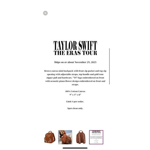 TAYLOR SWIFT | THE ERAS TOUR ACOUSTIC PIANO MINI BACKPACK IN HAND! Ready to ship